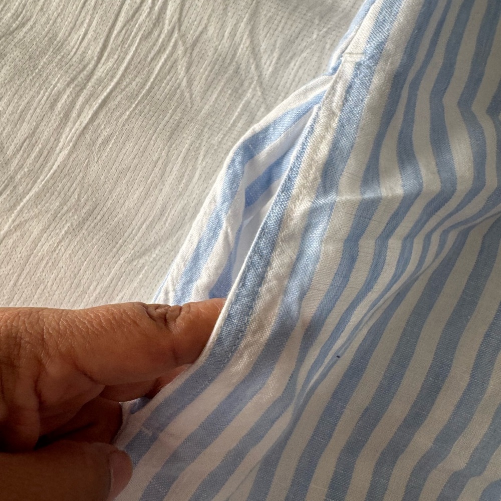 Tommy Bahama Light Blue and White Frayed Edge Top - Picture 8 of 10